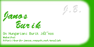 janos burik business card